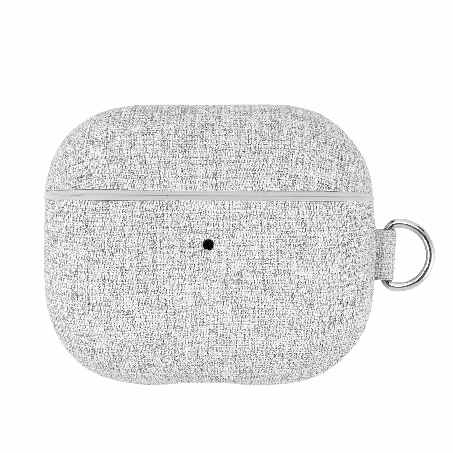 Uniqkart FT9 Shockproof Anti-lost Leather Earbuds Case Cover Anti-drop Full Protective Case for AirPods 3 (Support Wireless Charging) - Light Grey