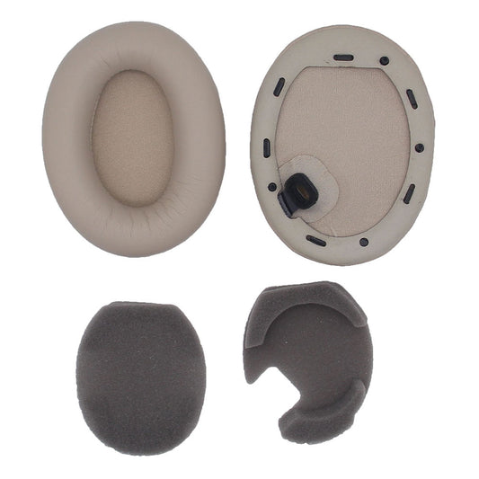 JZF-366 One Pair Headphone Replacement Earpads for Sony WH-1000XM4 Soft Protein Leather Cushions Earphone Accessories - Grey-white