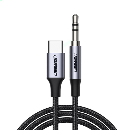 Uniqkart 1m Type C to 3.5mm Male Plug AUX Cable Car Stereo Headphone Converter (DAC Chip)