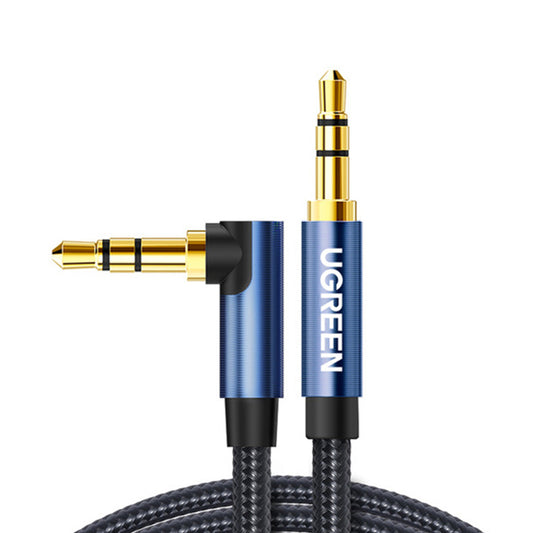 Uniqkart 1m AUX Cord 3.5mm Male to Male 90 Degree Audio Extension Cable