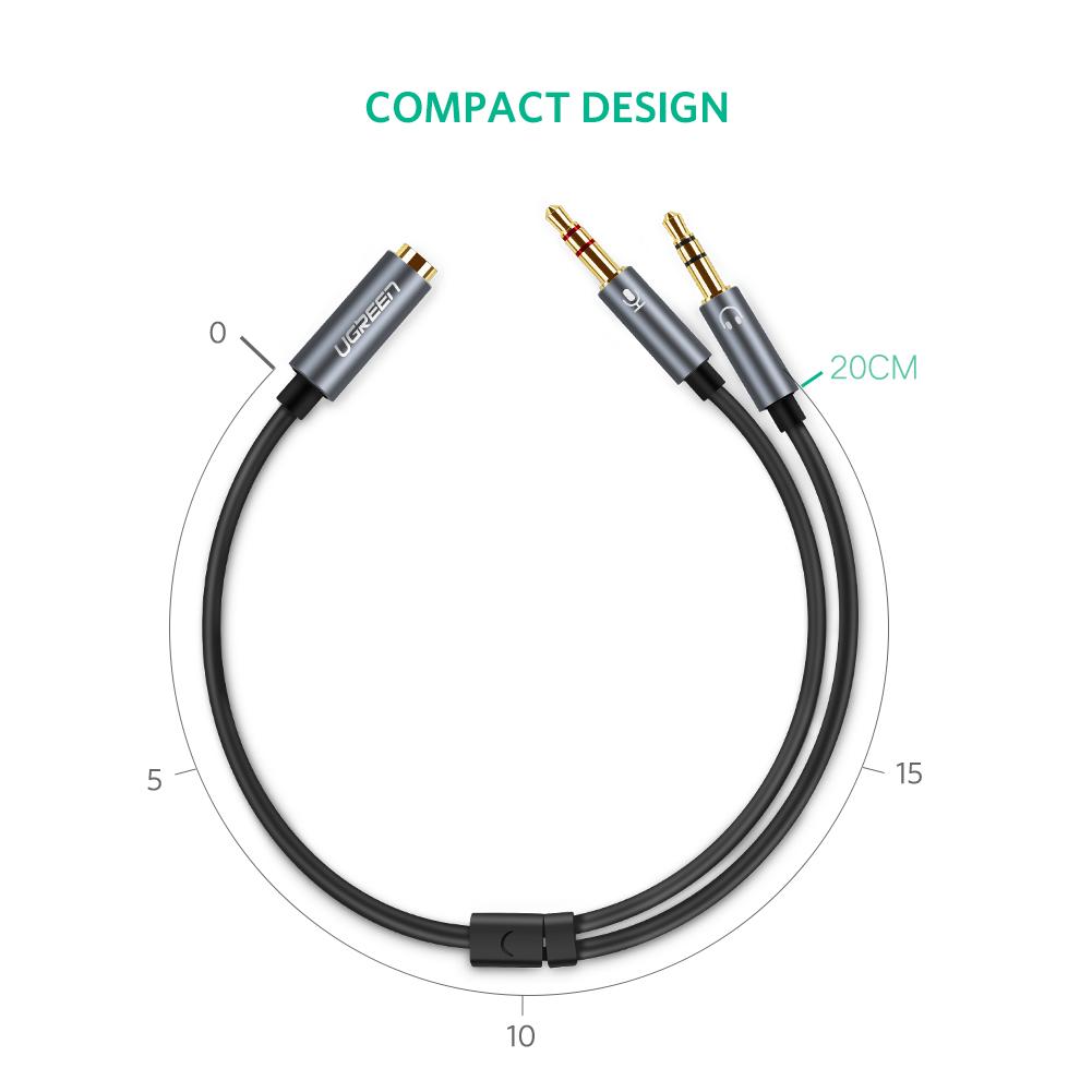 Uniqkart 3.5mm Stereo Y Splitter Cable 1 Female to 2 Male Headphone Adapter Cord