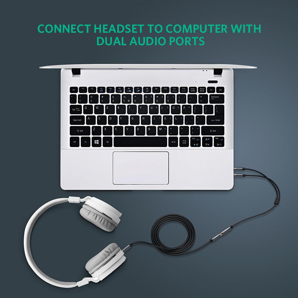 Uniqkart 3.5mm Stereo Y Splitter Cable 1 Female to 2 Male Headphone Adapter Cord