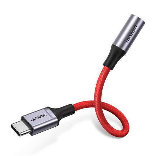 Uniqkart 70506 USB C Male to 3.5mm Female Audio Adapter Nylon Braided Converter Cable for Speaker Headphone Support Microphone