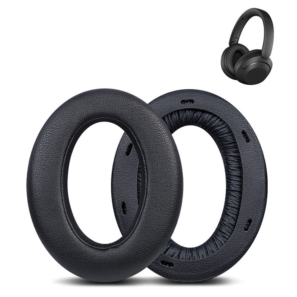 1 Pair Replacement Earpads for Sony WH-XB910N Headphone Soft Sponge Leahter Cushion Pads - Black