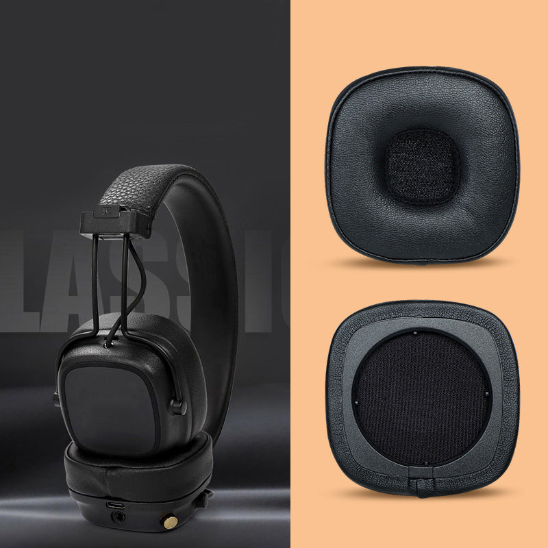 For Marshall Major IV 1 Pair Protein Leather+Sponge Replacement Earpads Soft Breathable Earmuffs Headphone Accessories