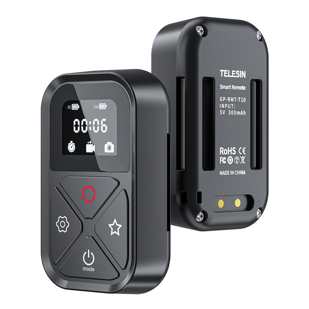Uniqkart GP-RMT-T10 T10 80M WiFi Bluetooth Remote Controller with Display for GoPro Hero 9 / 10 / 11 / 8 / Max