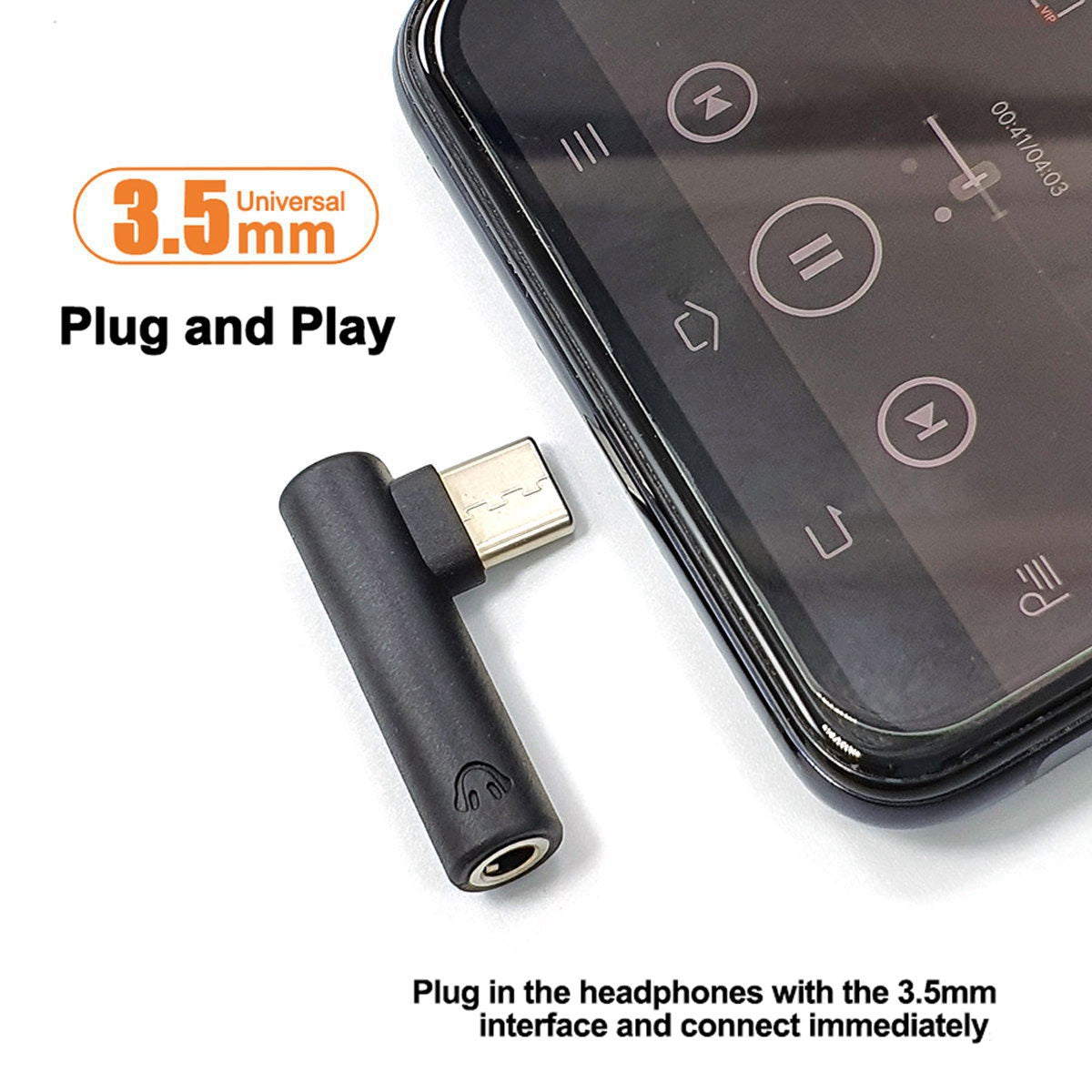 UC-030 5Pcs/Set Type-C to 3.5mm Earphone Adapter 90 Degree Angled USB-C 3.1 Male to AUX Audio Female for Type-C Mobile Phones