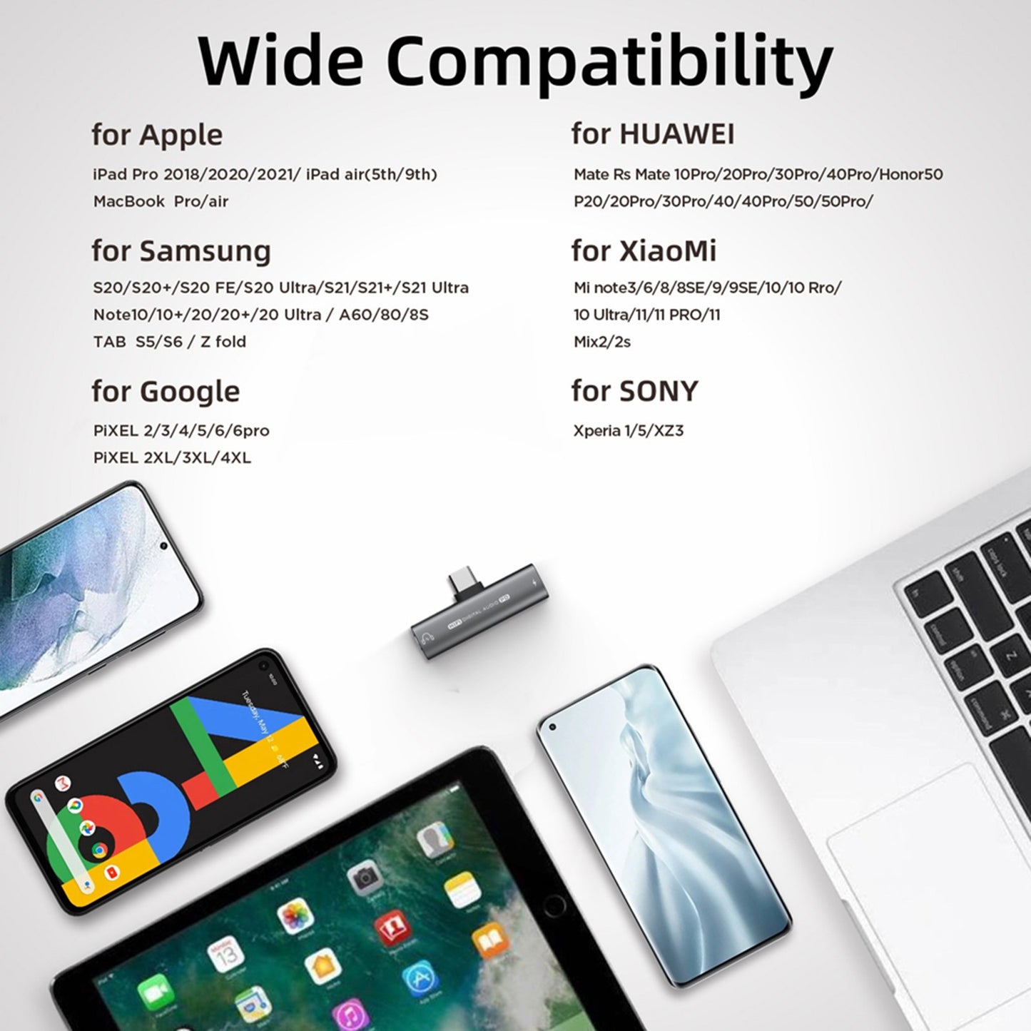 Type-C Male to Type-C + 3.5mm Female Jack Converter PD 27W Charging Earphone Audio Adapter for Laptop Tablet Phone - Black