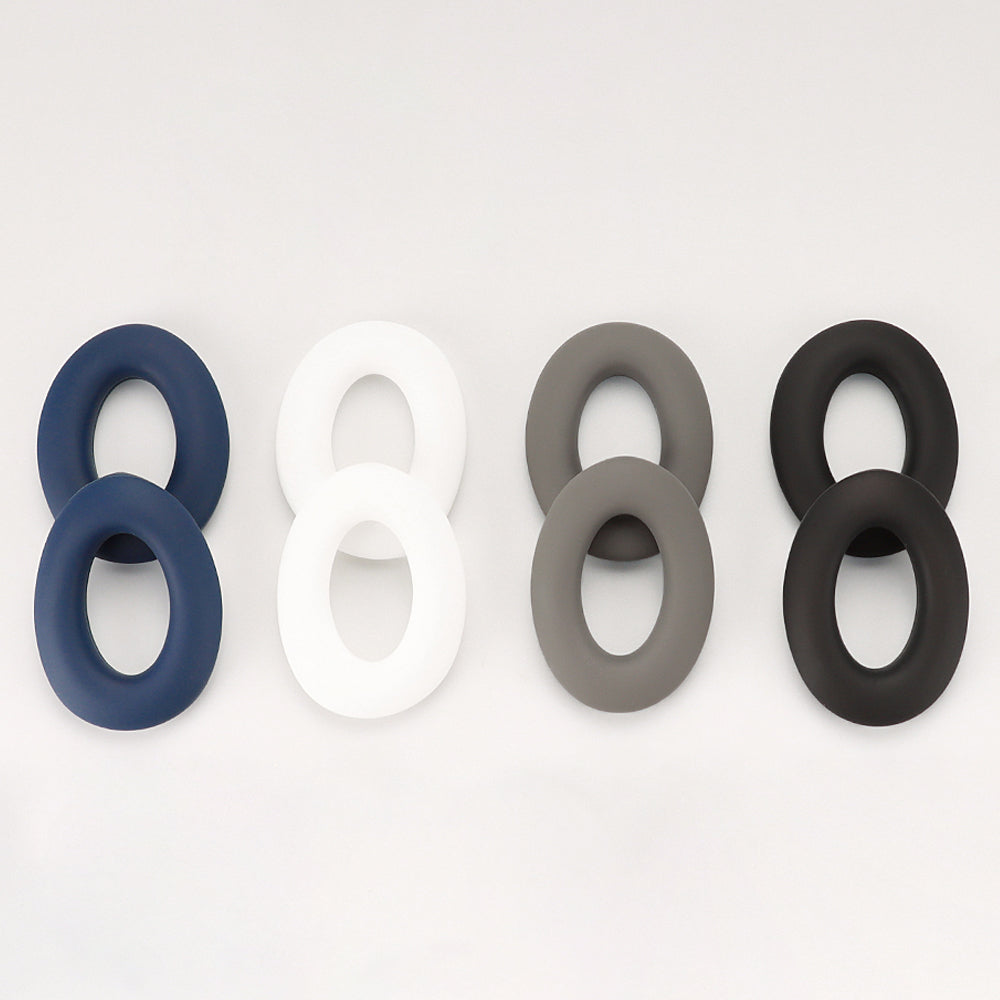 For Bose QC45 / QC35 / QC25 / QC15 / AE2 1 Pair Silicone Headphone Earpads Cushions+1 Headband Cover - Dark Blue