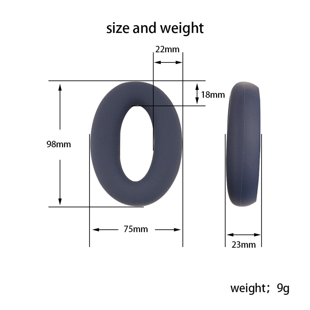 1 Pair Ear Cushions For Sony WH-H910N , Soft Silicone Headphone Earpads Replacement Cover Pad - Black
