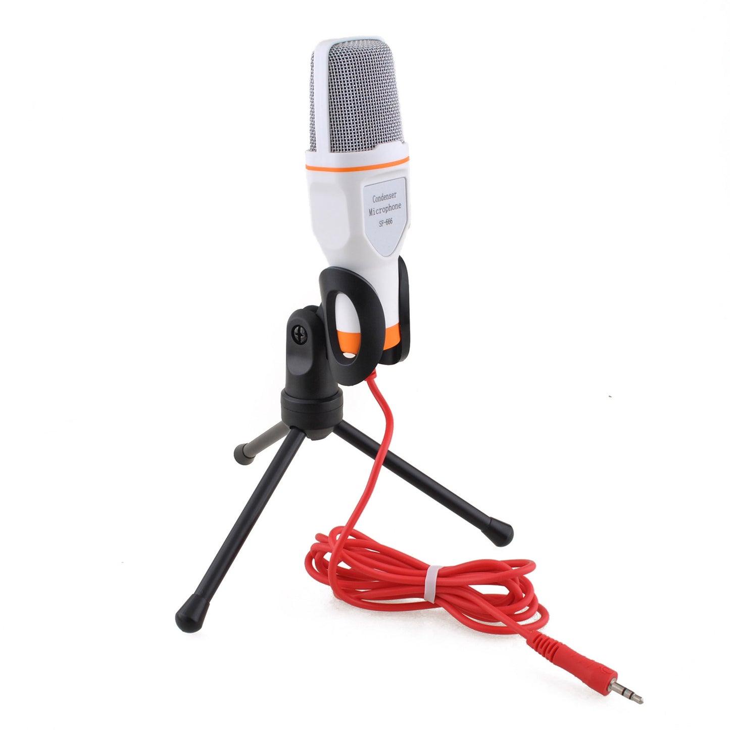 SF-666 Handheld Capacitive Conference with Tripod Stand Anchor Network Microphone - White