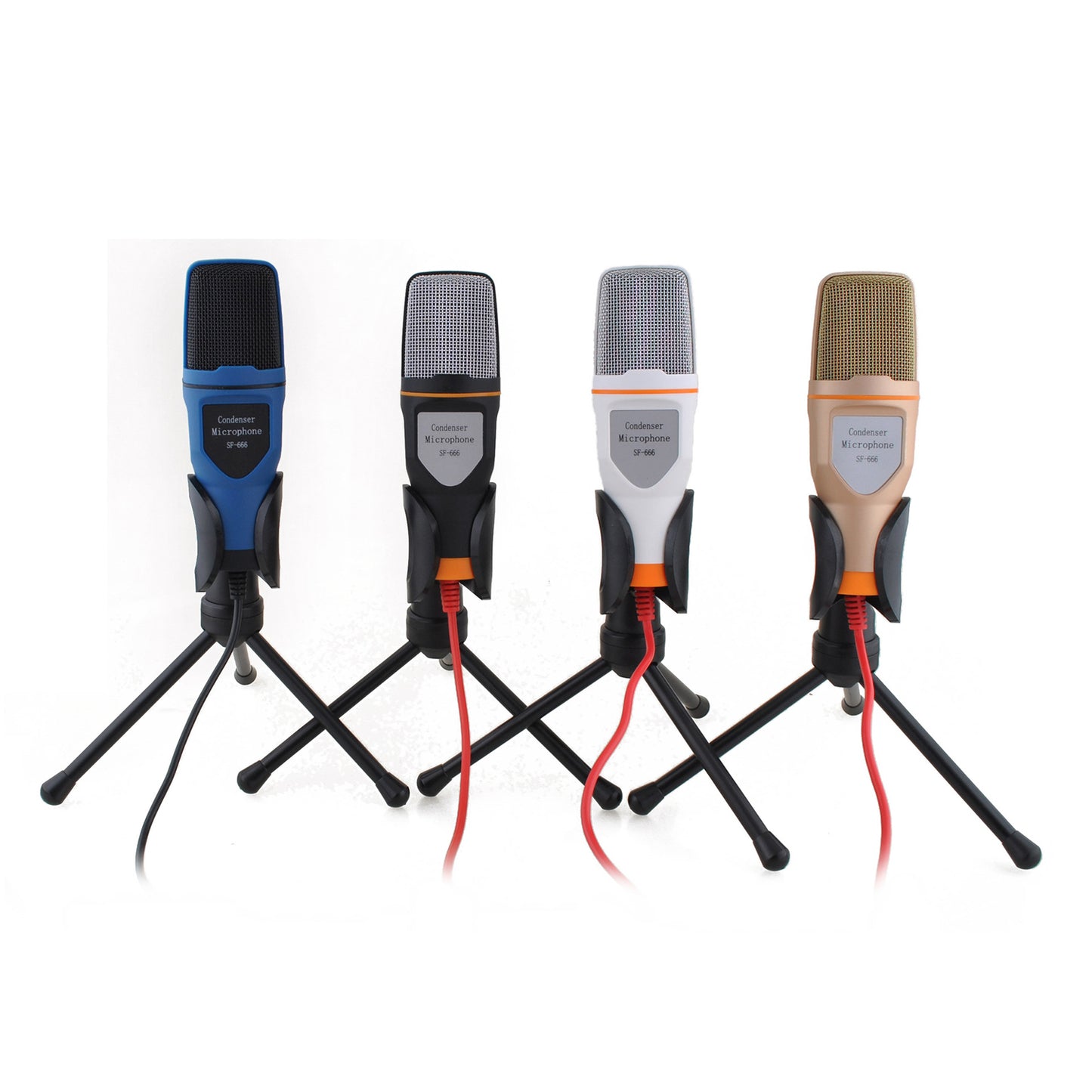 SF-666 Handheld Capacitive Conference with Tripod Stand Anchor Network Microphone - White