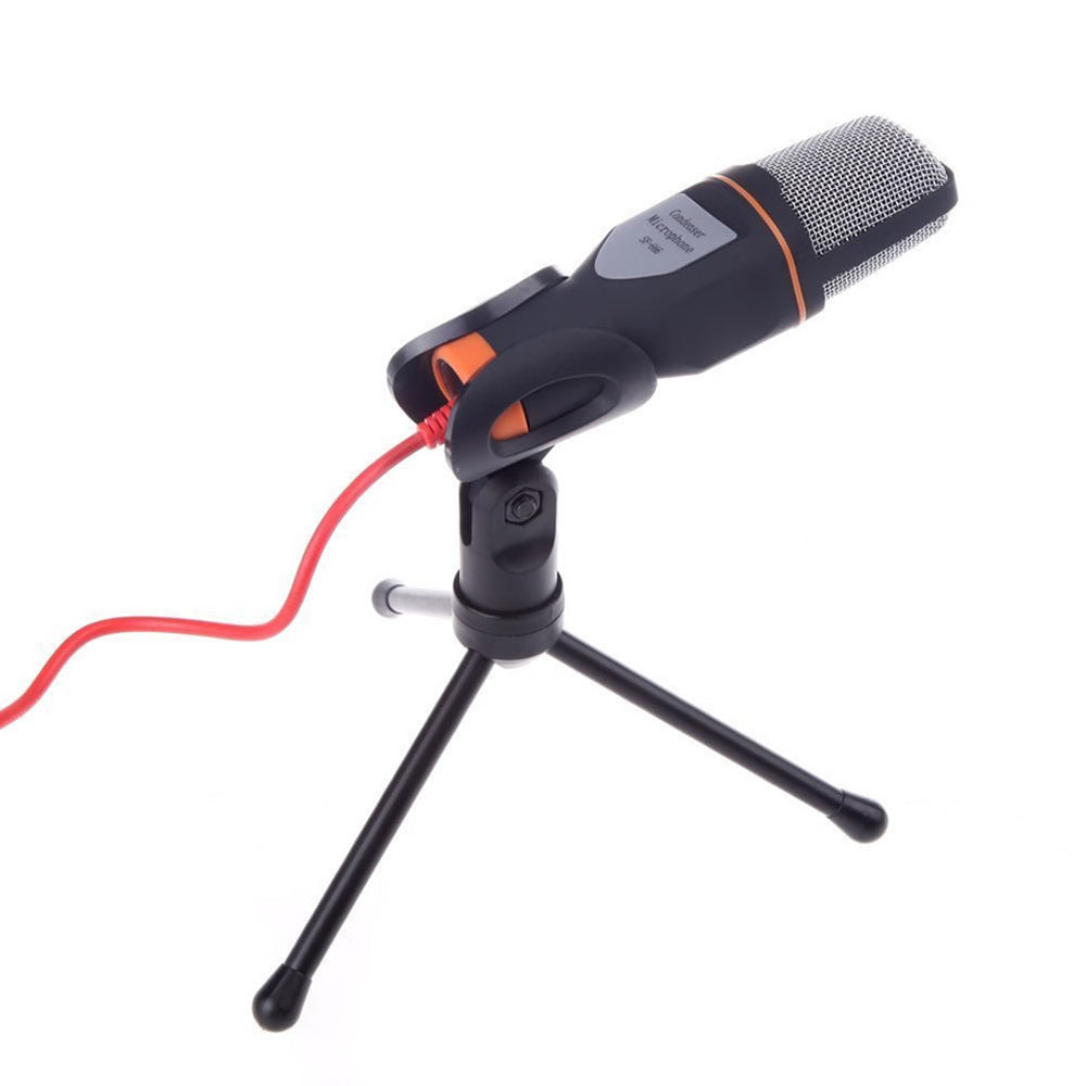 SF-666 Handheld Capacitive Conference with Tripod Stand Anchor Network Microphone - Black