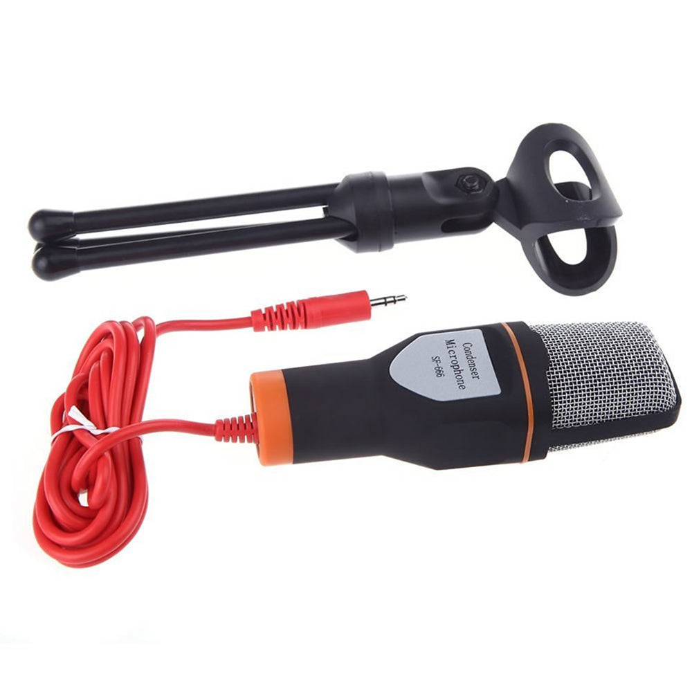SF-666 Handheld Capacitive Conference with Tripod Stand Anchor Network Microphone - Black