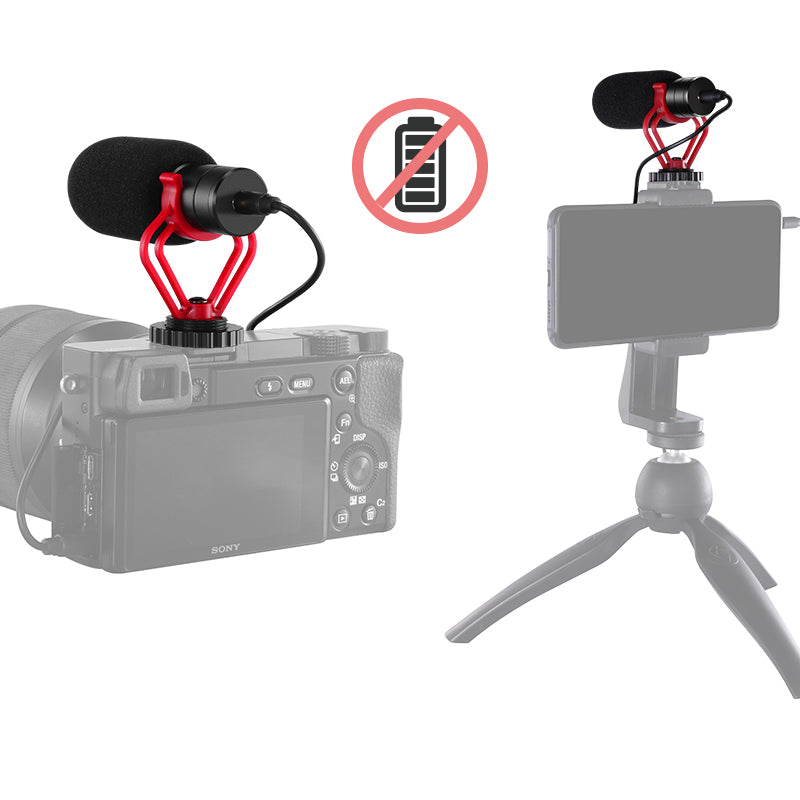 KT-G3 Phone Camera Shotgun Microphone Portable Electrostatic Condenser Microphone Intelligent Noise Reduction