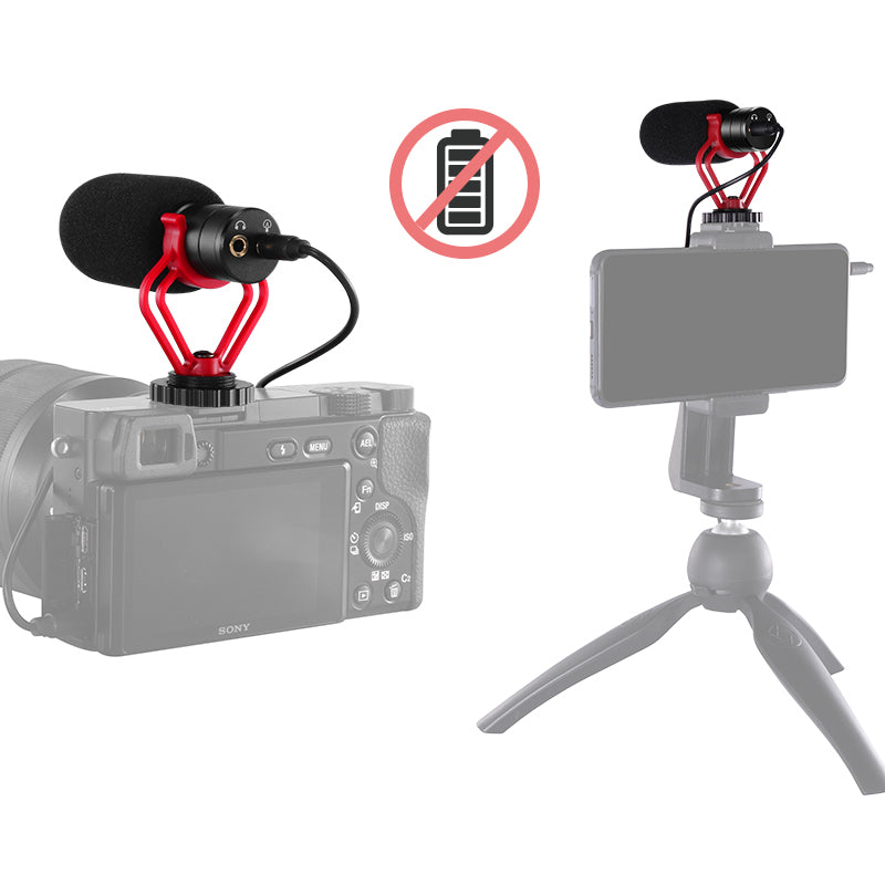 KT-G3A Portable Electrostatic Condenser Shotgun Microphone Phone Camera Live Microphone Intelligent Noise Reduction