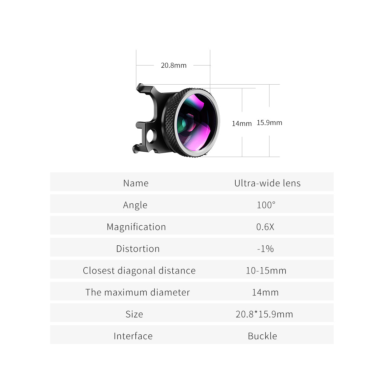 ULANZI DR-04 0.6X 100&#176; Ultra Wide Lens for DJI Mavic Air 2 Drone Accessories