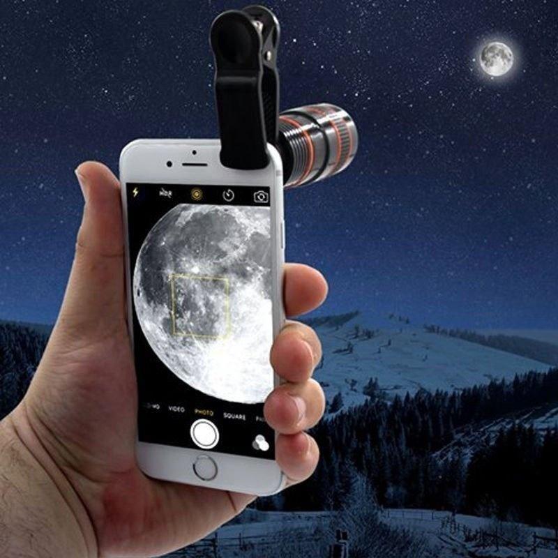 8X Zoom Telephoto Lens Cell Phone Camera Lens for iPhone, Samsung, Huawei, External Lens HD No Vignetting Monocular Telescope - White