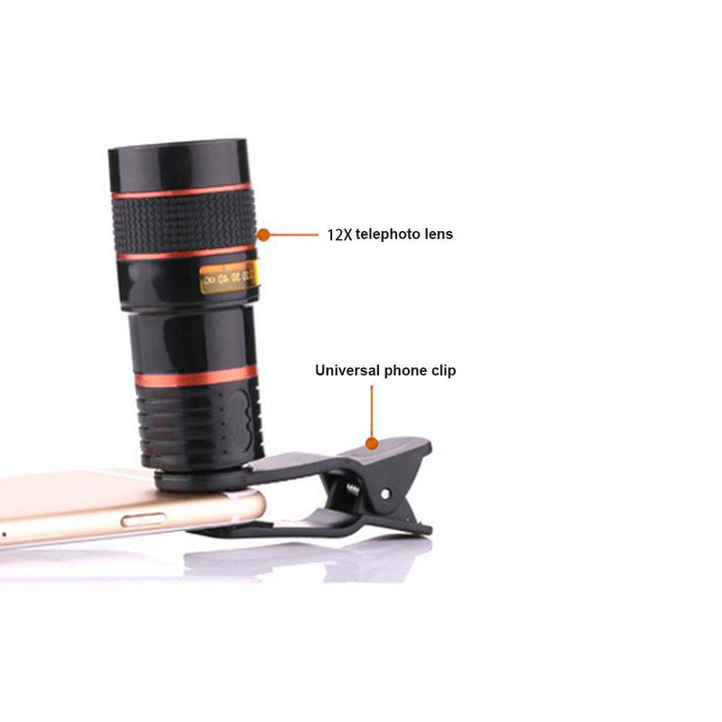 8X Zoom Telephoto Lens Cell Phone Camera Lens for Mobile Phones External Lens HD No Vignetting Monocular Telescope - White