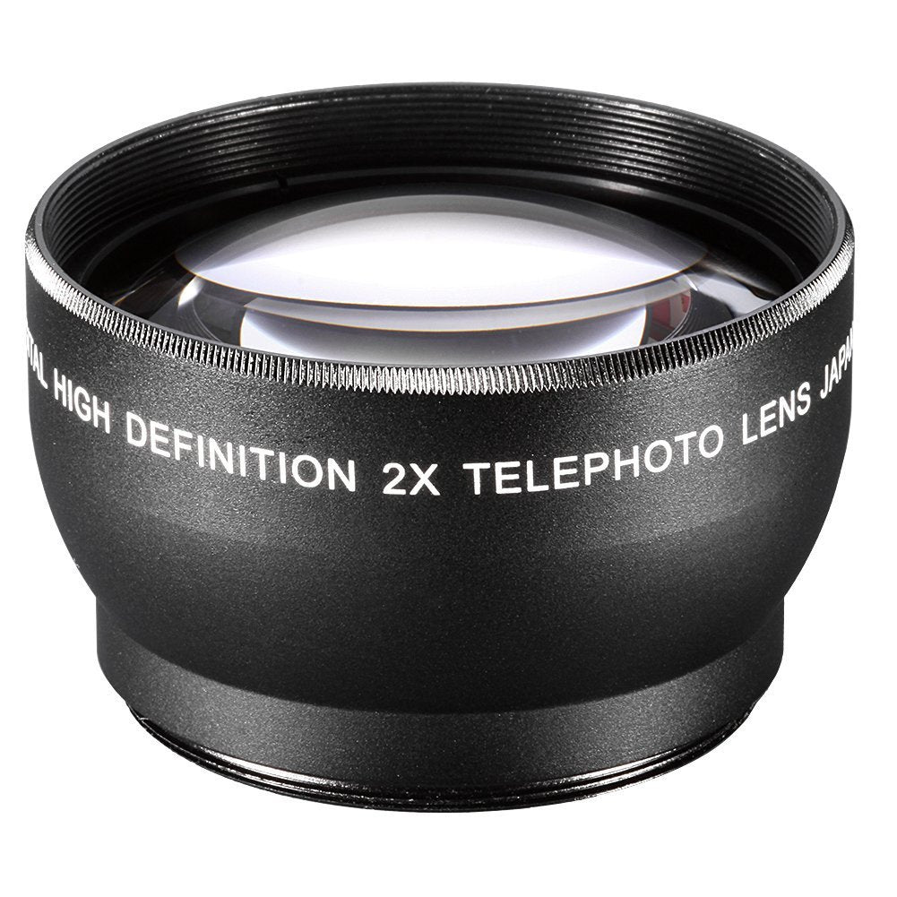 58mm 2X Telephoto Lens for Canon, Nikon Camera Teleconverter Lens 18-55 Front  62mm Filter