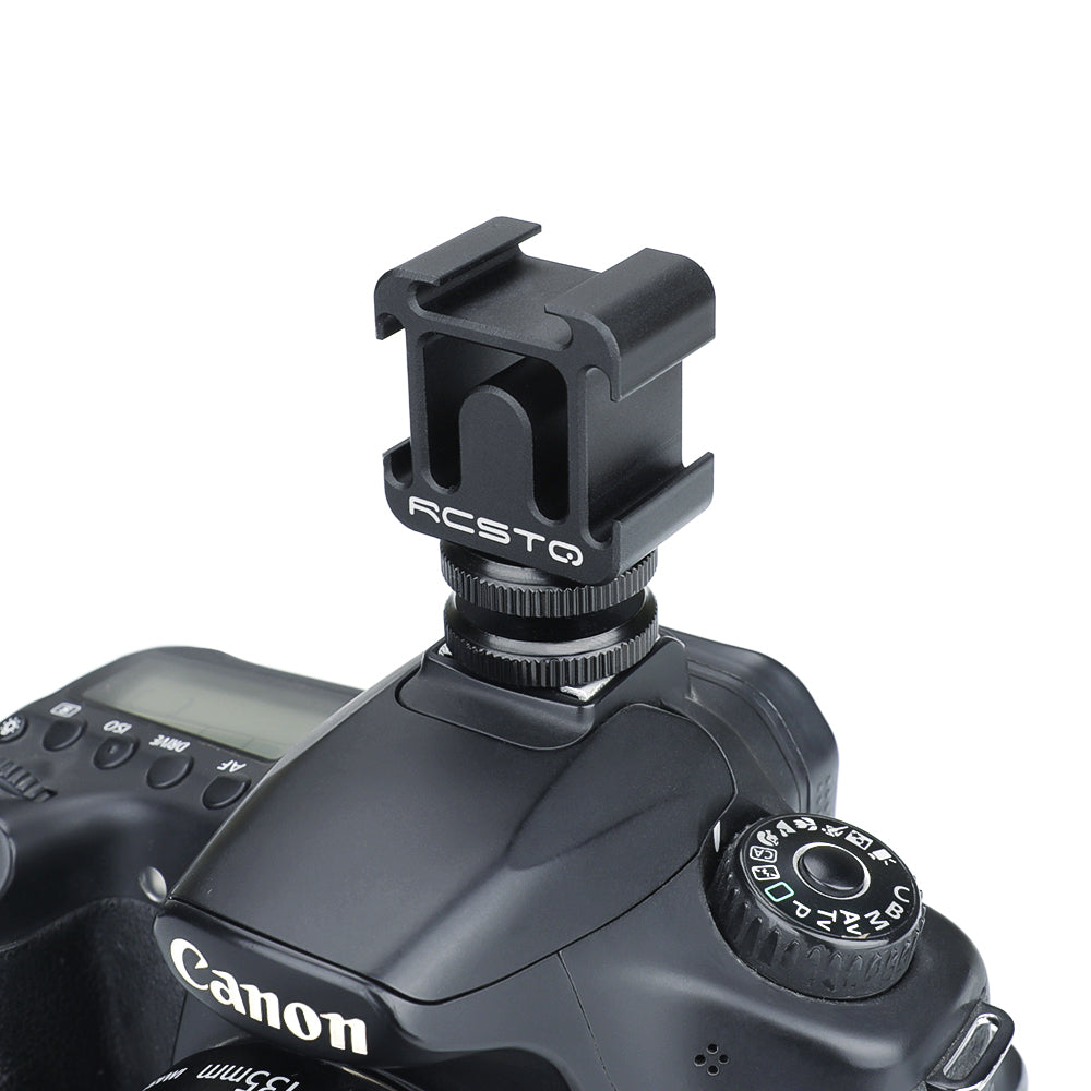 Uniqkart Aluminum Alloy Three Head Cold Shoe Extend Port Mount Adapter with Hot Shoe Base Set