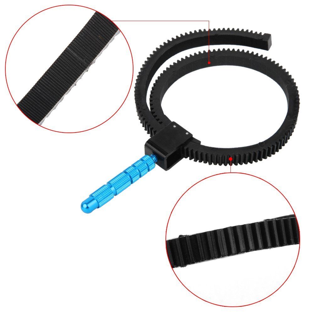 Adjustable Rubber Follow Focus Gear Ring Belt with Aluminum Alloy Grip for SLR DSLR Camera