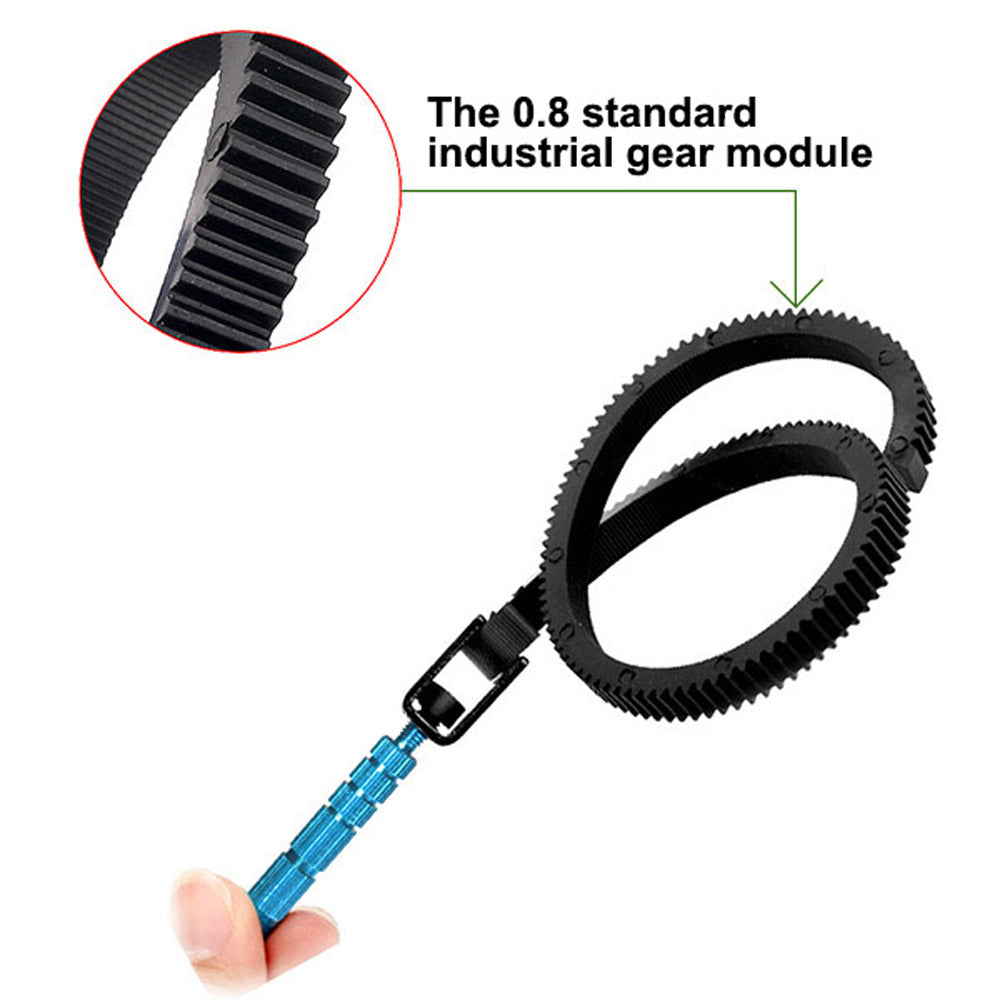 Adjustable Rubber Follow Focus Gear Ring Belt with Aluminum Alloy Grip for SLR DSLR Camera