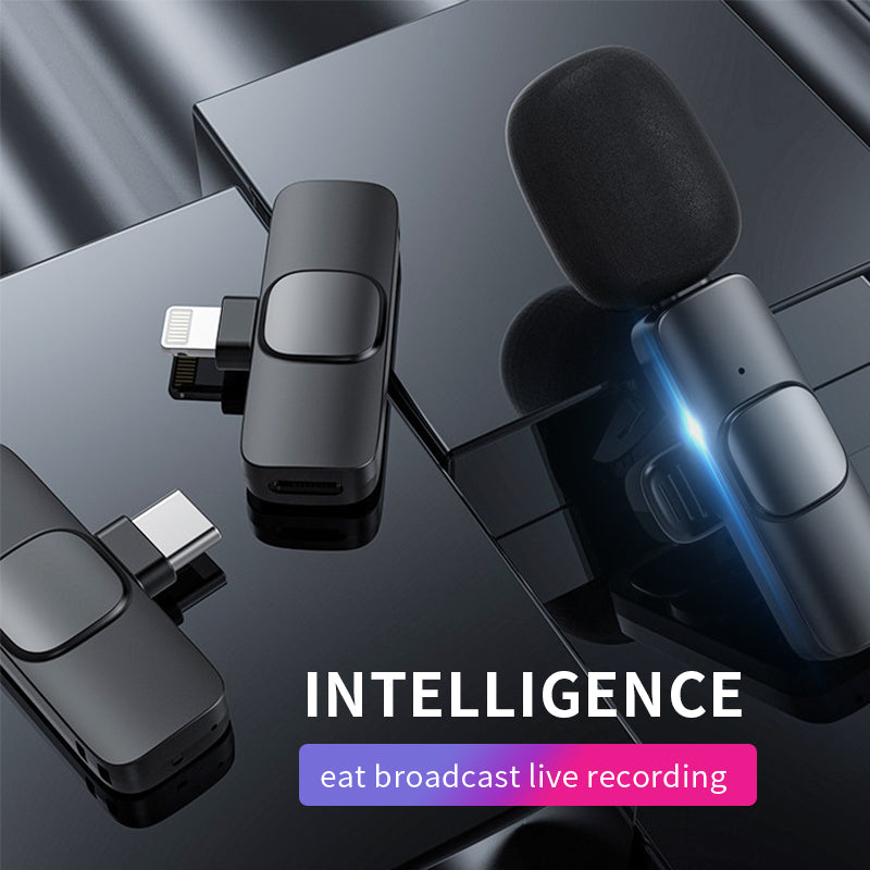 K1 Wireless Clip Microphone 2.4G Wireless Lapel Mic for Mobile Phone Live Stream / Interview / Short Video (Type-C Charging Version)