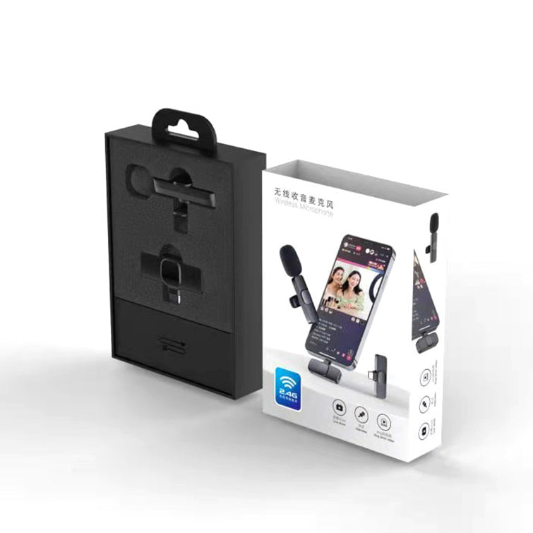 K1 Wireless Clip Microphone 2.4G Wireless Lapel Mic for Mobile Phone Live Stream / Interview / Short Video (Type-C Charging Version)