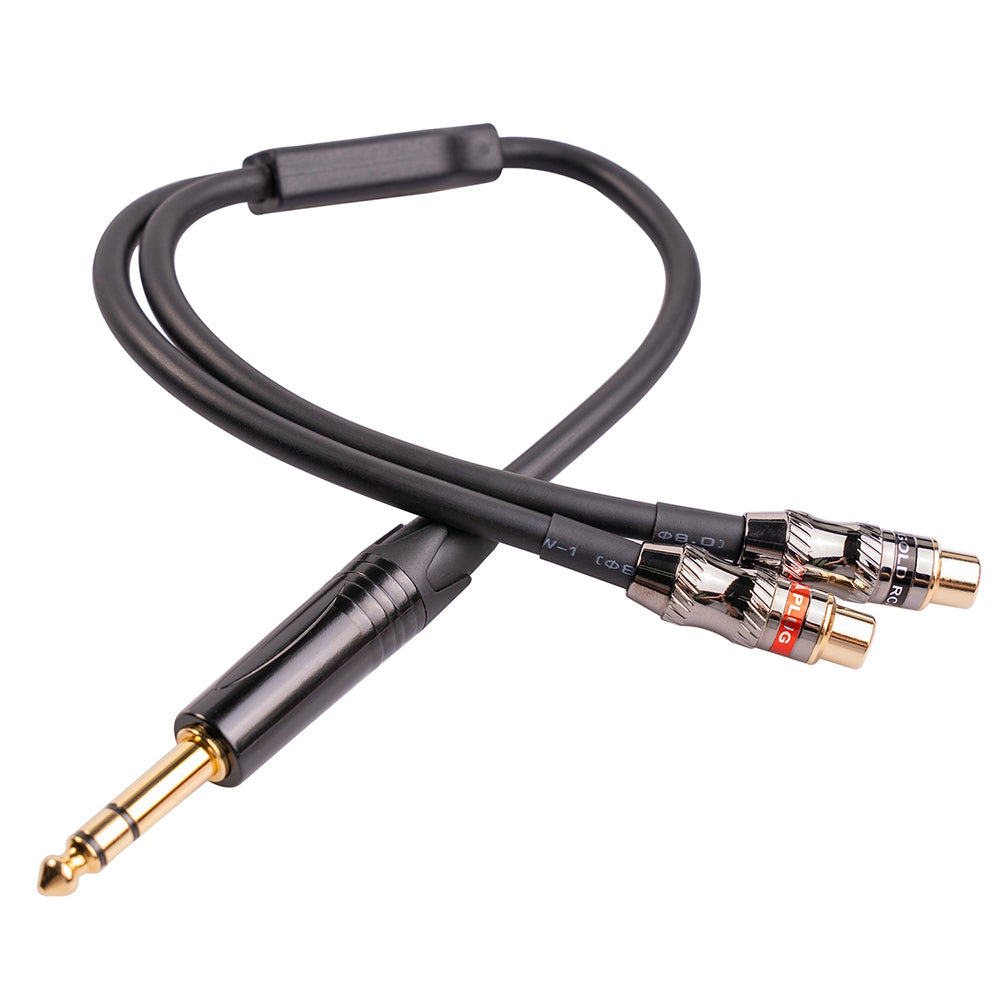 STC203TR26-03 0.3m 6.35mm Male to Dual RCA Female Splitter Cord Audio Cable