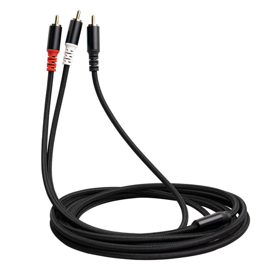 3704 1m RCA Male to Dual RCA Male Y-shape Splitter Cable Mixer Amplifier Sound Card Audio Cord