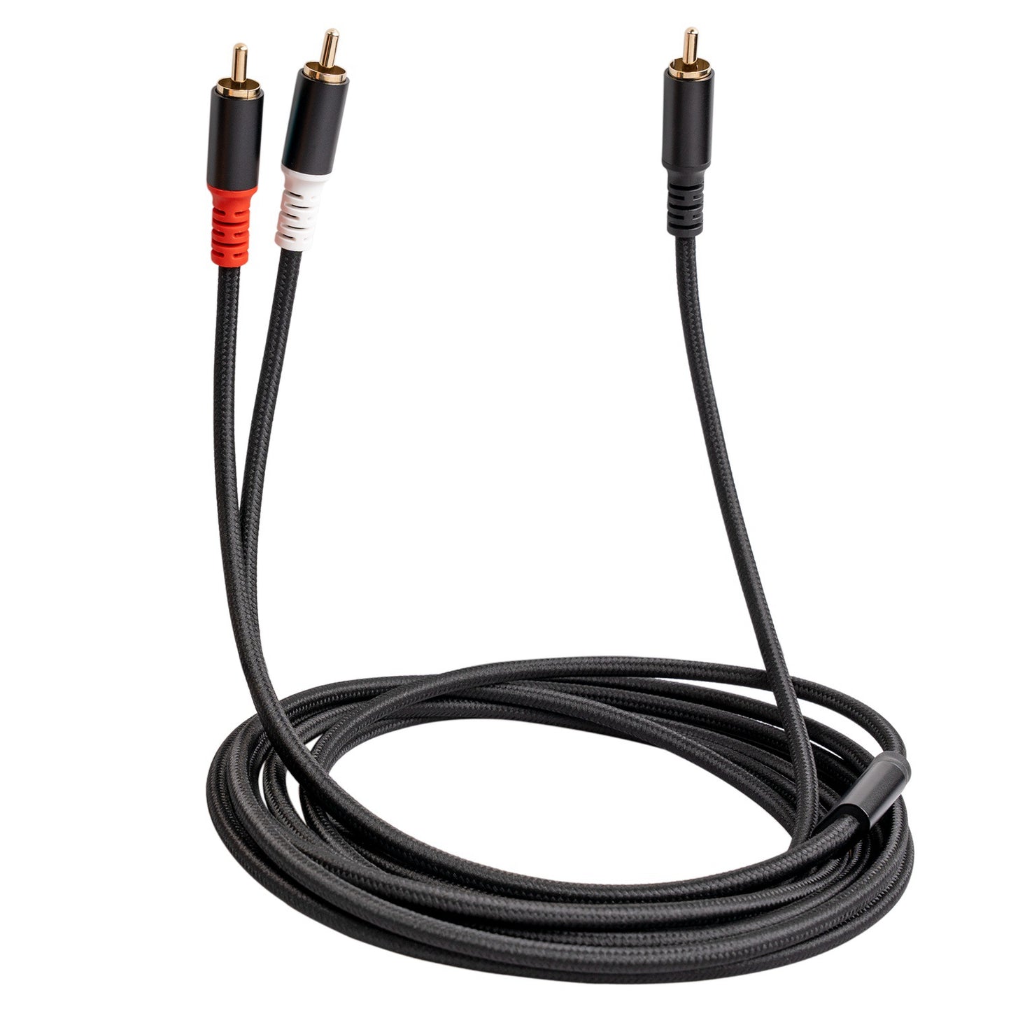 3704 1m RCA Male to Dual RCA Male Y-shape Splitter Cable Mixer Amplifier Sound Card Audio Cord