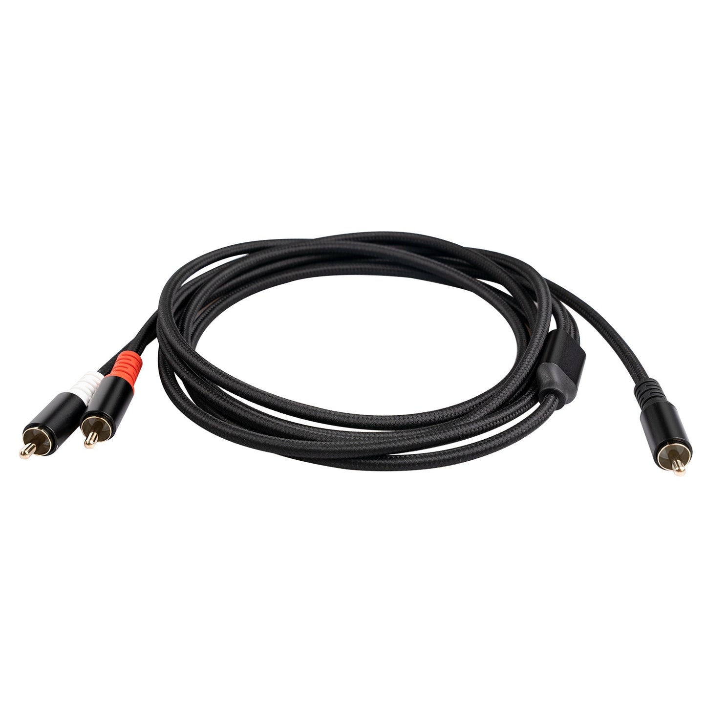 3704 1m RCA Male to Dual RCA Male Y-shape Splitter Cable Mixer Amplifier Sound Card Audio Cord