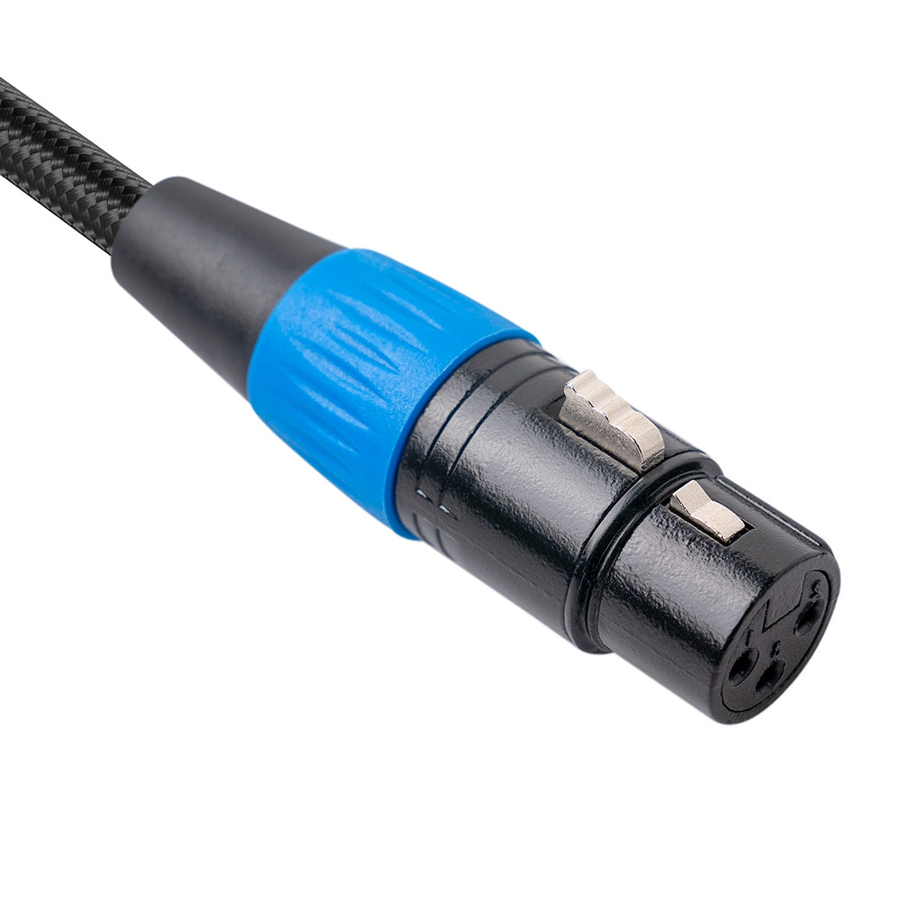 SA119GXK107BU 1m Mini XLR Female to XLR Female Adapter Cable Braided Connection Cord for Mixer Microphone
