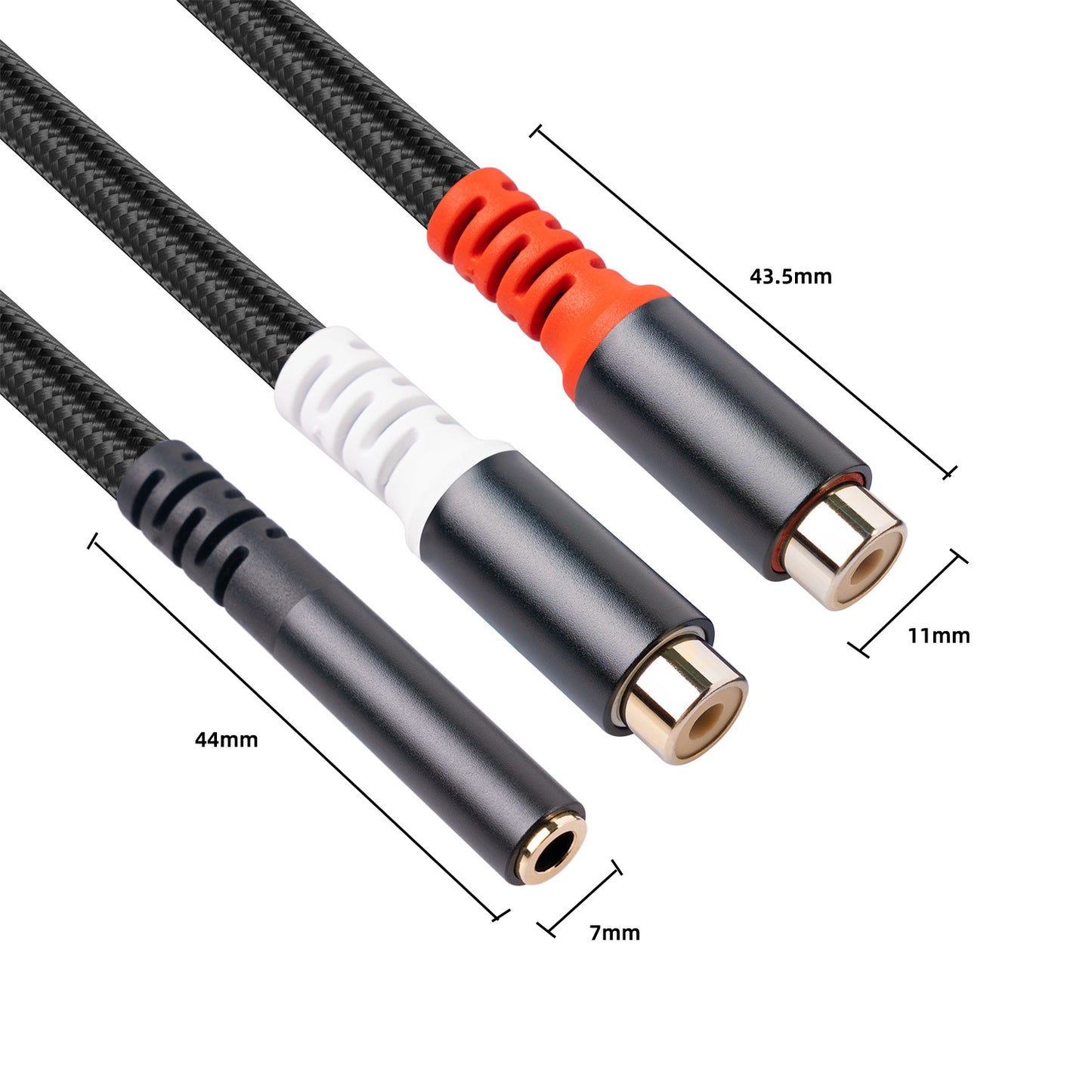 3.5mm Female to 2 RCA Female Stereo Adapter Audio Cable for Mobile Phone MP3 Player Notebook