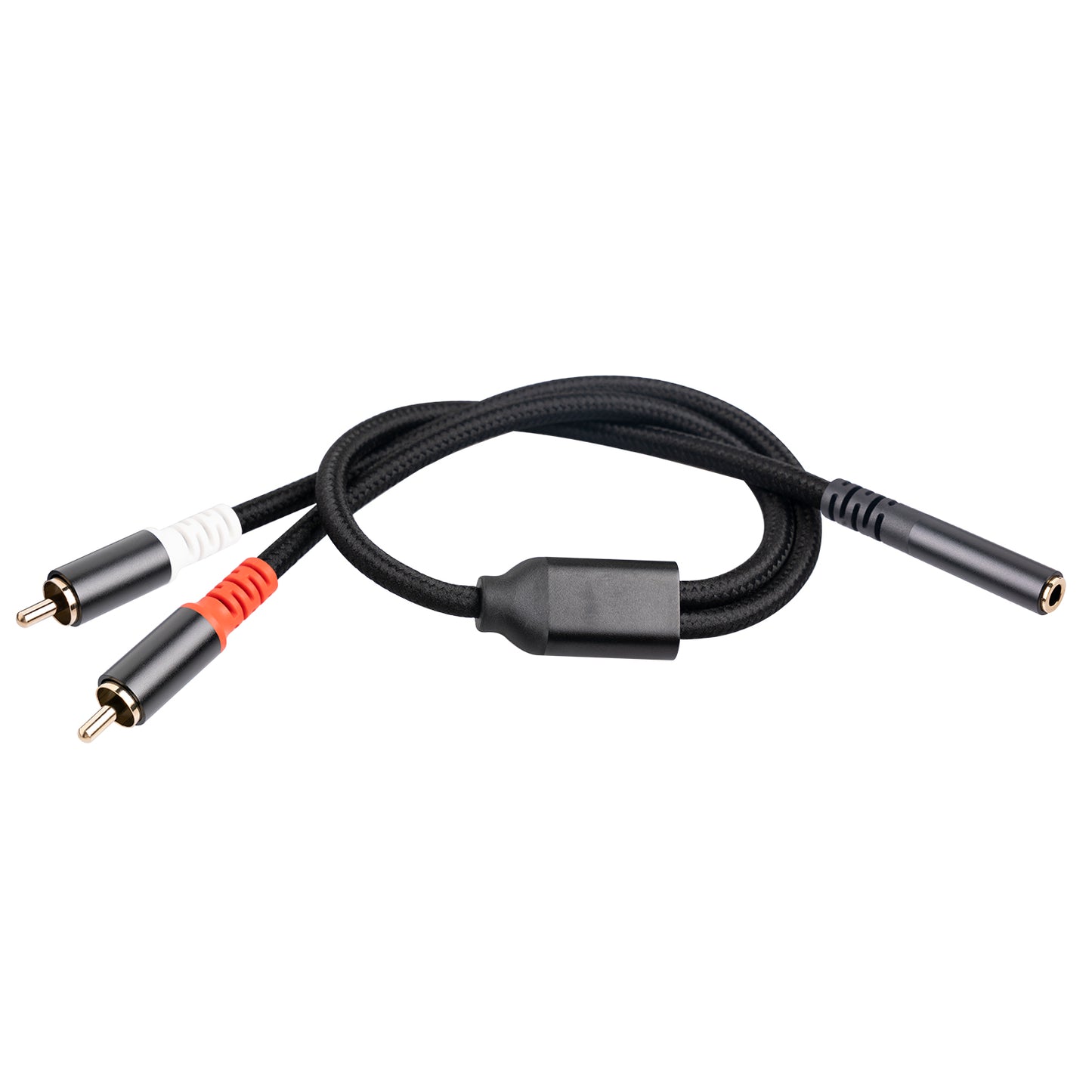 3706 30cm Audio Cable 3.5mm Female to 2 RCA Male Stereo Adapter AUX Cord for Mobile Phone MP3 Player Notebook