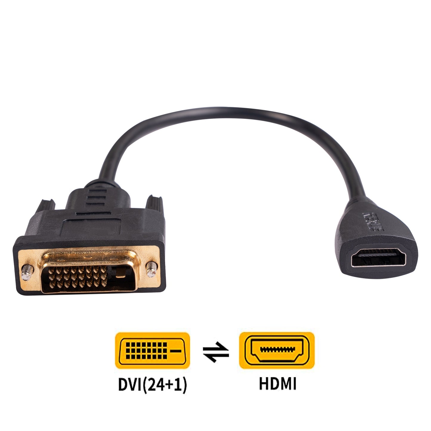 3343 DVI24+1 / DVI-D Male to HDMI Female Video Adapter Cable for PC Monitor Projector TV Box