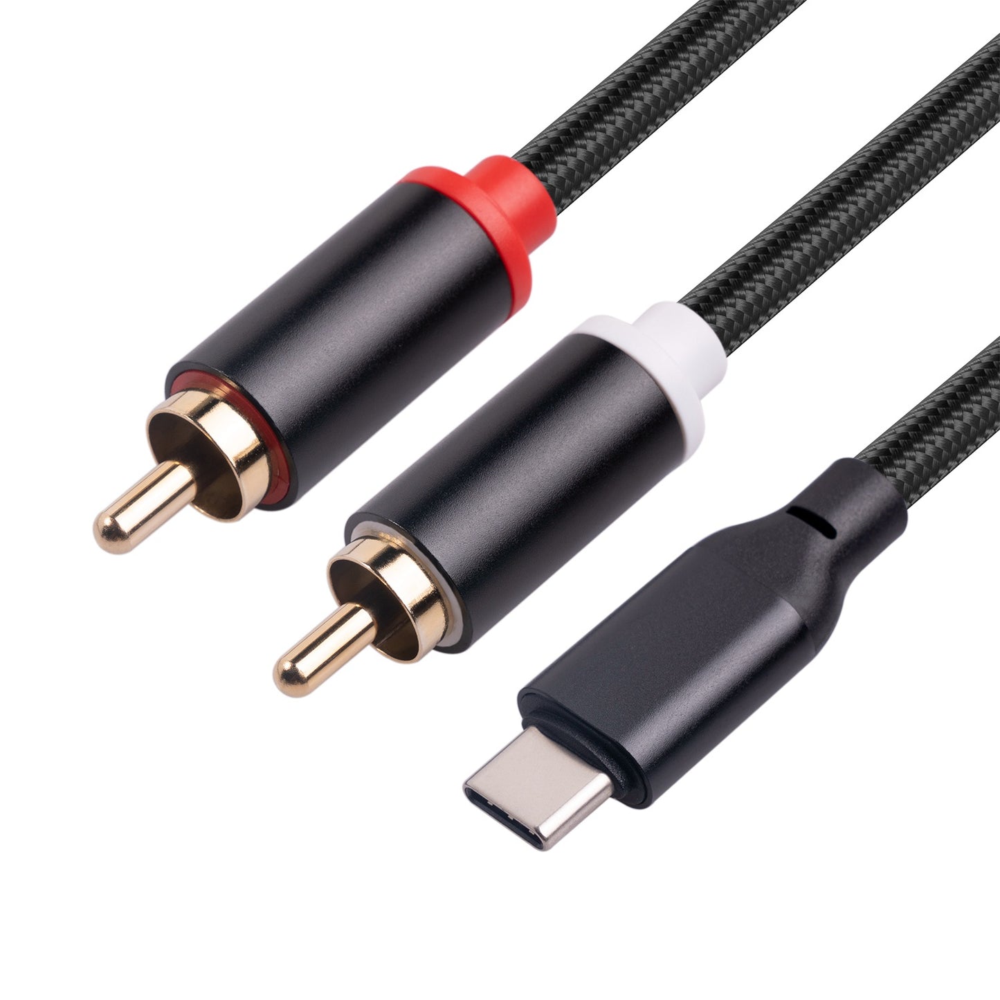 2m Type-C to 2 RCA Male to Male Audio Cable for iPhone Sumsung Xiaomi Speaker Home Theater TV (Built-in DAC Chip)