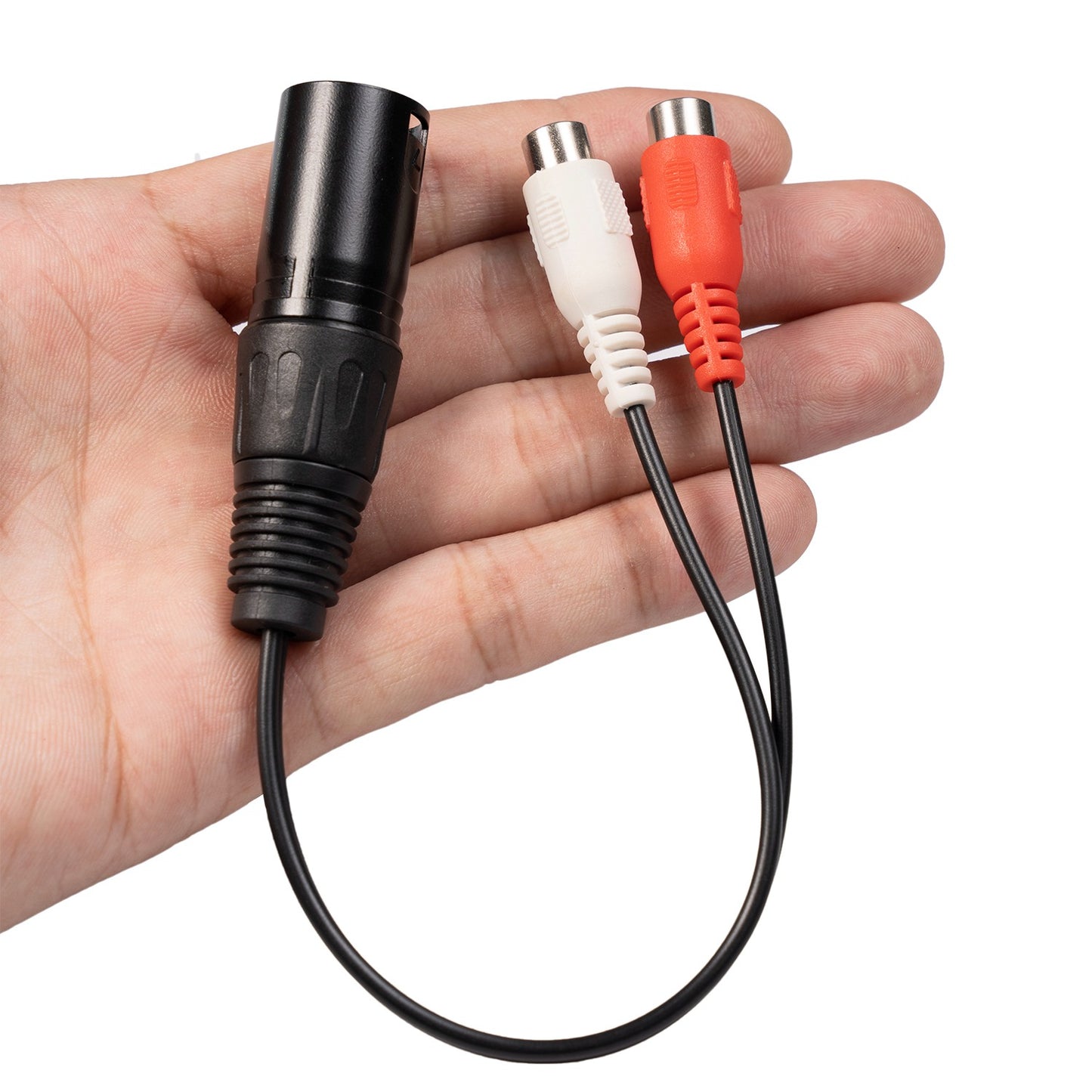 3713 20cm 3Pin XLR Male to Dual RCA Female Audio Cable Mixer Power Amplifier Microphone Cord