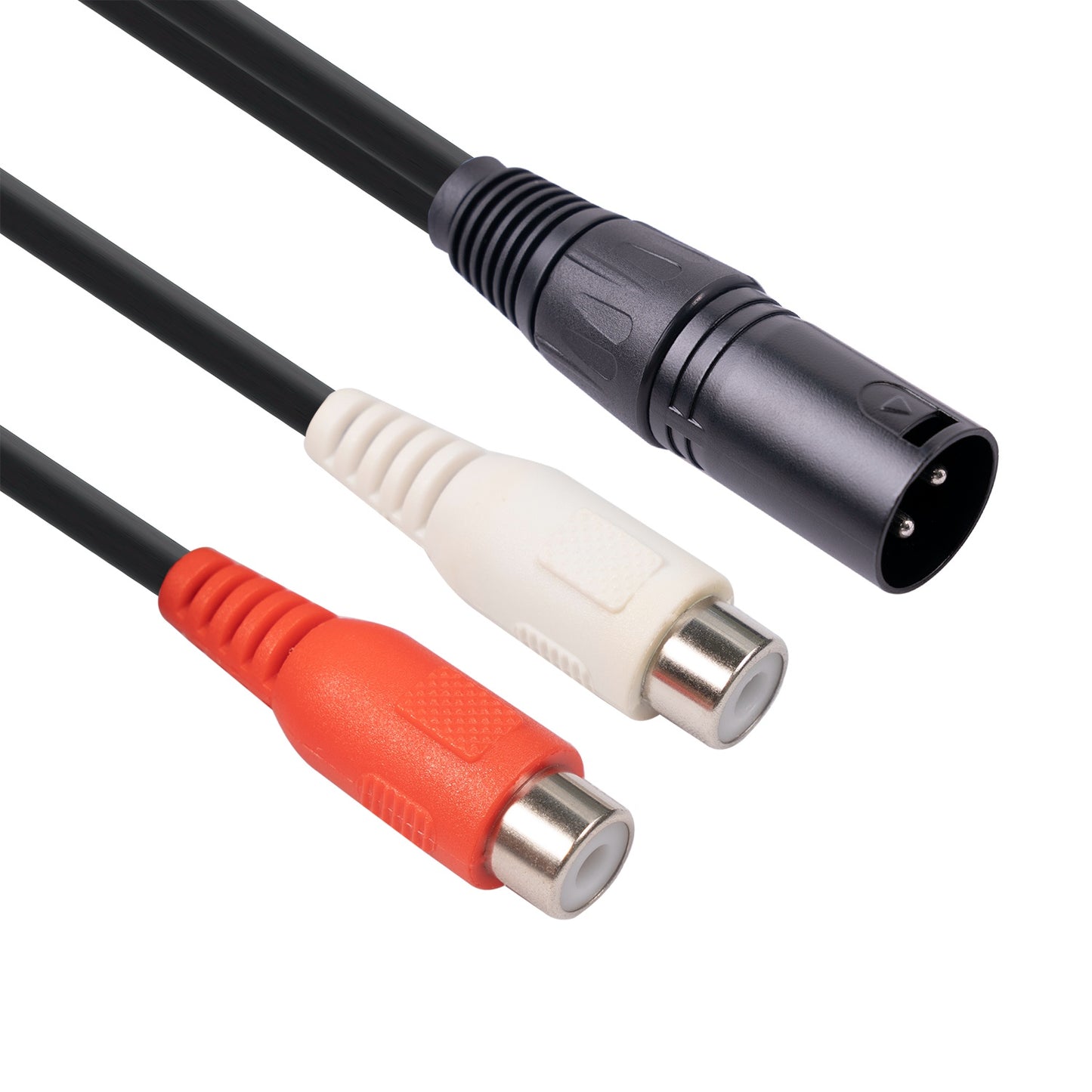 3713 20cm 3Pin XLR Male to Dual RCA Female Audio Cable Mixer Power Amplifier Microphone Cord