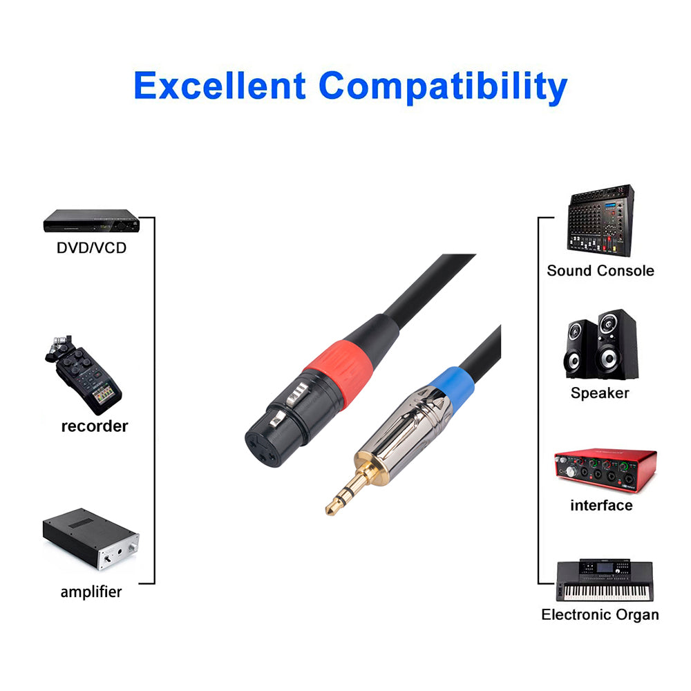 TC194BUXK107-30 3m 3.5mm Male to XLR 3Pin Female Double Shielded Wire Converter Cable