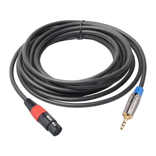 TC194BUXK107-50 5m Converter Cable for Mobile Phone / Sound Card / Mixer 3.5mm Male to XLR 3Pin Female Adapter Cord