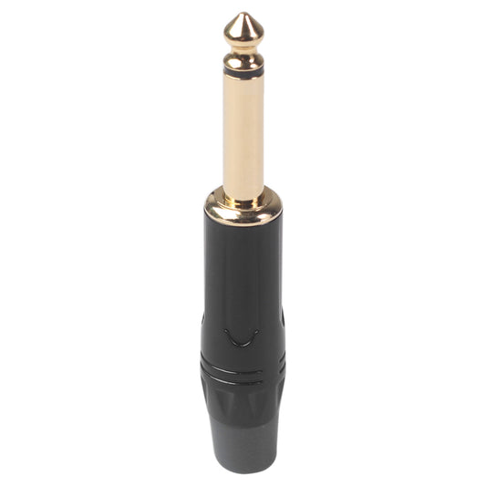 TC144 6.35mm Mono Plug Electric Guitar / Sound Card / Microphone Gold Plated Audio Connector - Black