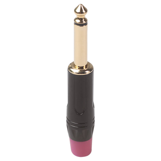 TC144 6.35mm Mono Plug Electric Guitar / Sound Card / Microphone Gold Plated Audio Connector - Red
