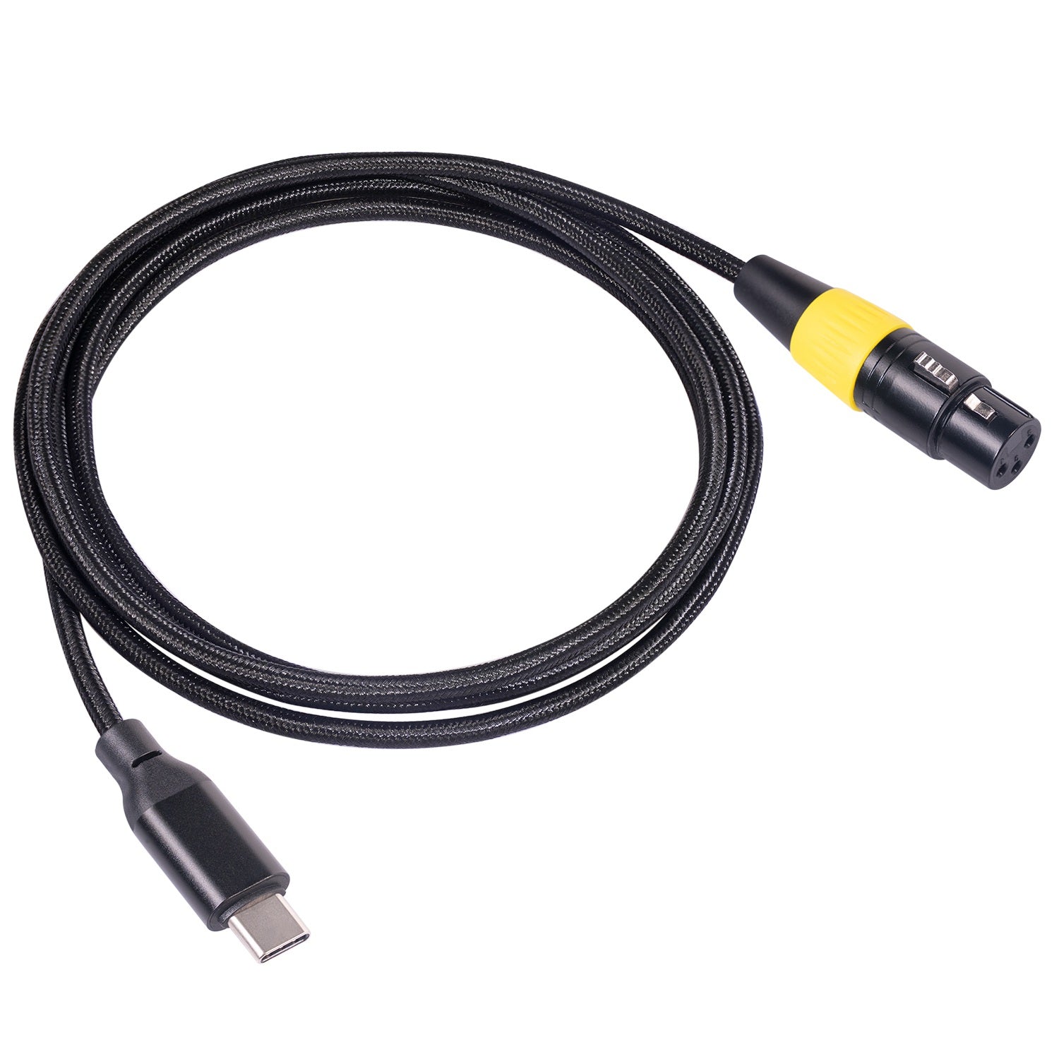 TY07F 2m Type-C Male to XLR Female Microphone Cable USB-C to 3 Pins Connector Mic Recording Cable Compatible with Mac OS, Windows, Vista Systems
