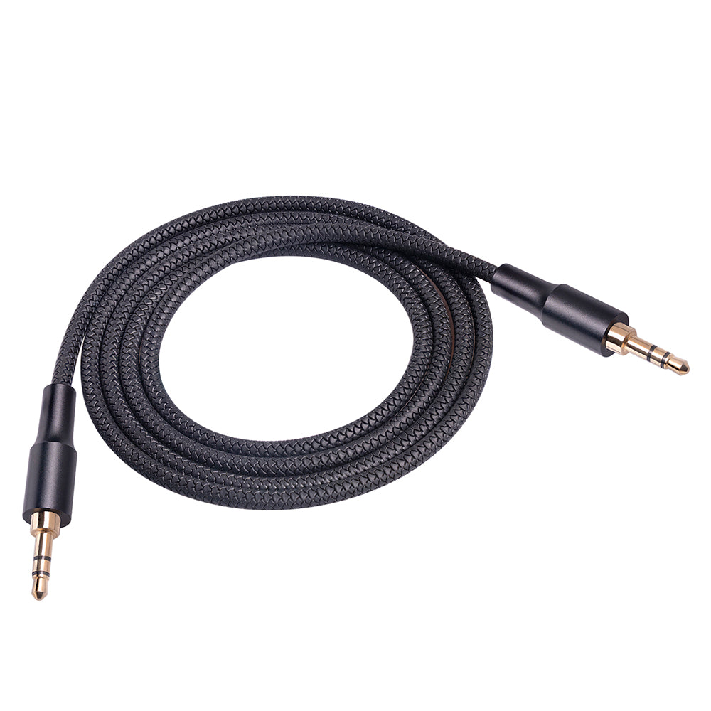 1m 3.5mm Jack HiFi Stereo Audio Cable 3.5mm Male to Male Audio AUX Cable for Car Headphone Speaker - Black
