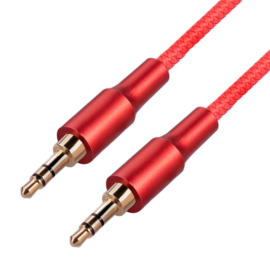1m 3.5mm Jack HiFi Stereo Audio Cable 3.5mm Male to Male Audio AUX Cable for Car Headphone Speaker - Red