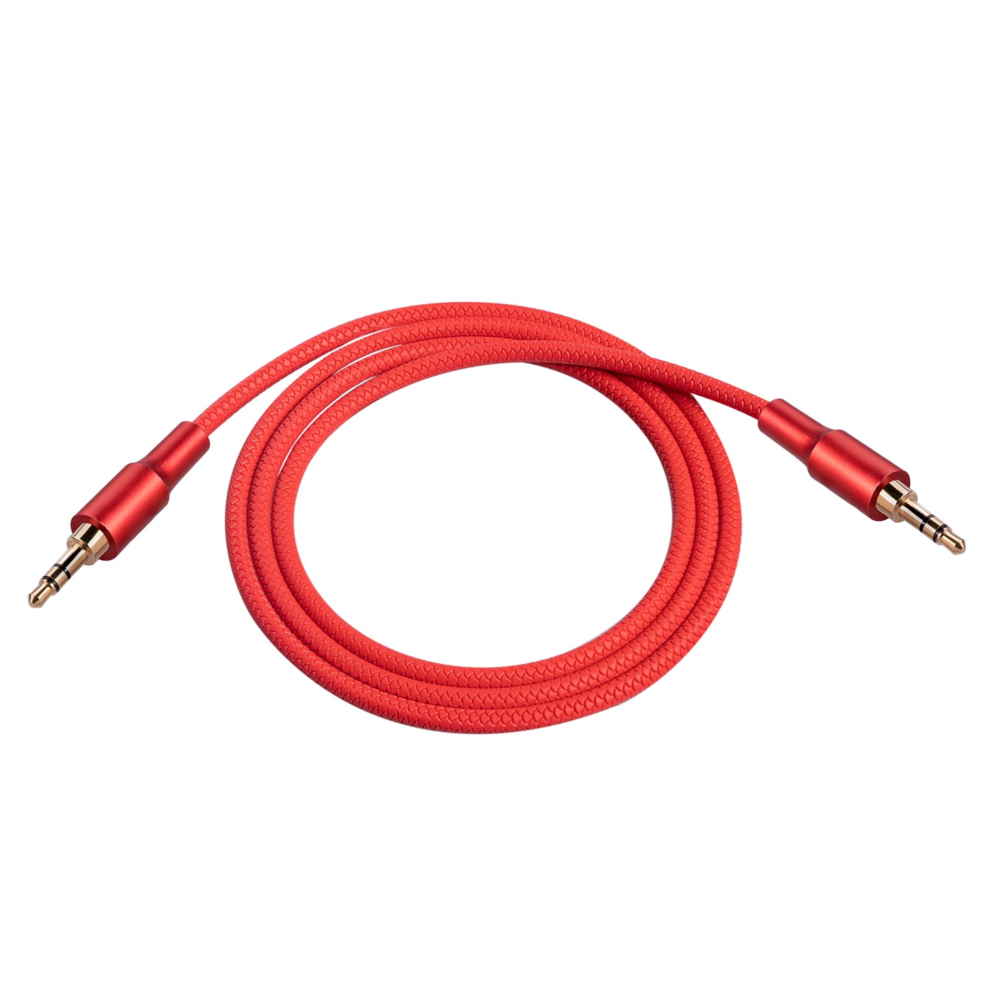 1m 3.5mm Jack HiFi Stereo Audio Cable 3.5mm Male to Male Audio AUX Cable for Car Headphone Speaker - Red