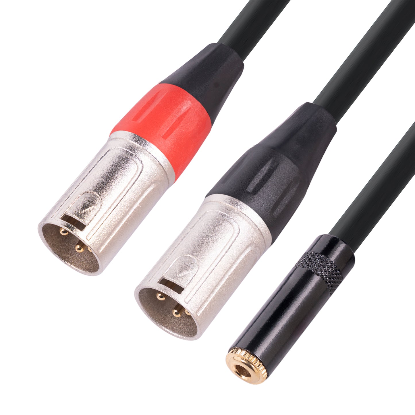 TC227YXK402-03 0.3m 3.5mm Female to Dual XLR 3 Pin Male Audio Cable AUX Converter Cord