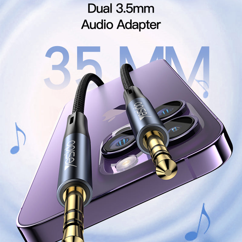 Uniqkart YAU39 3.5mm Stereo Audio Cable Extension Cord 1m Long AUX Male to Male Cable for Headphones Home / Car Stereo System